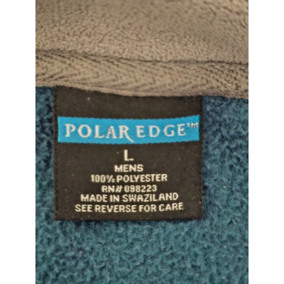 Polar Edge Men's Large Quarter-Zip Fleece Pullover Blue & Gray - Picture 5 of 7